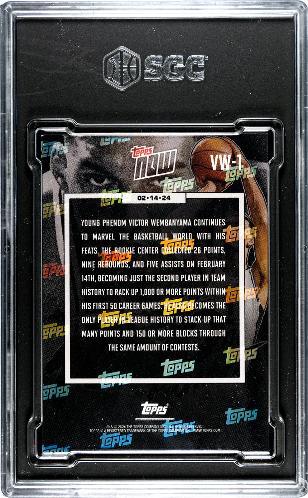 VICTOR WEMBANYAMA #VW-1 2023-24 TOPPS NOW - SGC 9.5 MT+ - Image 2