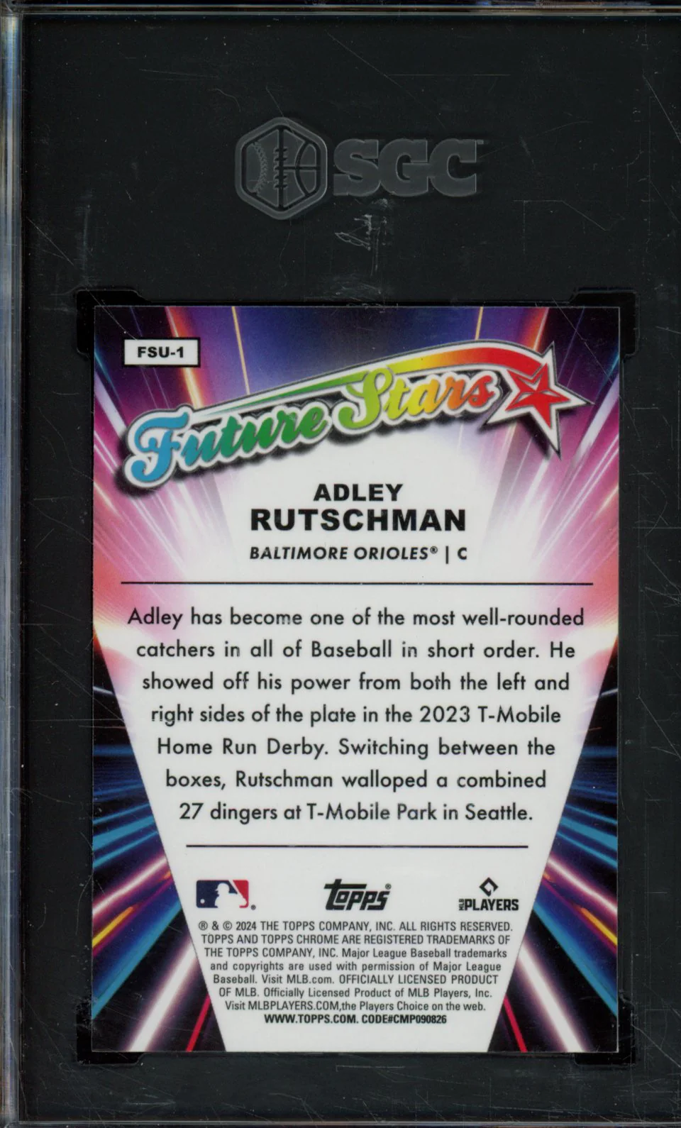 2024 TOPPS CHROME UPDATE FSU-1 ADLEY RUTSCHMAN SGC 10 - Image 2