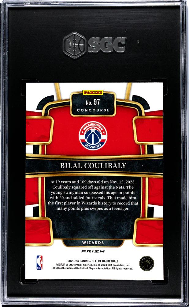 BILAL COULIBALY #97 2023-24 PANINI SELECT TECTONIC PRIZM SGC 9 MT - Image 2