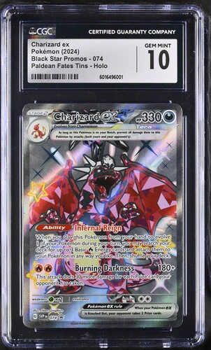 CHARIZARD EX BLACK STAR PROMOS PALDEAN FATES TIN #74 2024 ENGLISH CGC GEM MINT 10