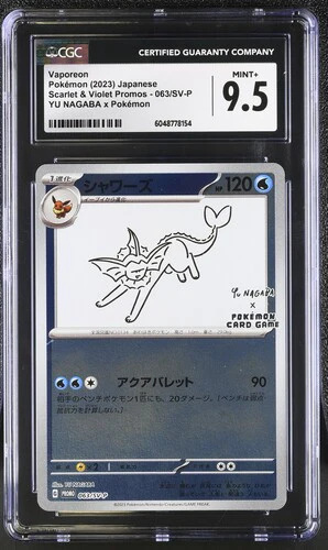 VAPOREON SCARLET & VIOLET PROMOS YU NAGABA X POKÉMON #063/SV-P 2023 JAPANESE CGC MINT+ 9.5