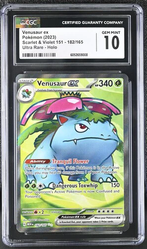 VENUSAUR EX SCARLET & VIOLET 151 #182/165 ULTRA RARE HOLO 2023 ENGLISH CGC GEM MINT 10