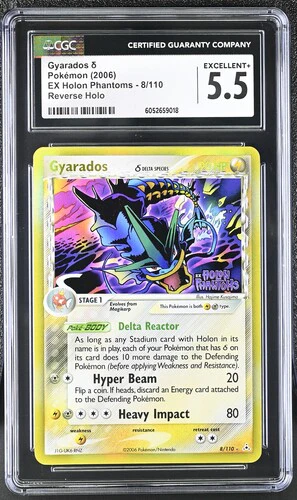 GYARADOS Δ EX HOLON PHANTOMS REVERSE HOLO #8/110 2006 ENGLISH CGC 5.5