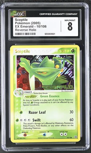 SCEPTILE EX EMERALD REVERSE HOLO #10/106 2005 ENGLISH CGC 8
