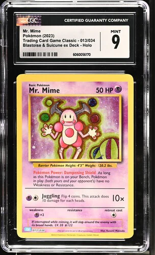MR. MIME TRADING CARD GAME CLASSIC #013/034 BLASTOISE & SUICUNE EX DECK HOLO 2023 ENGLISH CGC 9