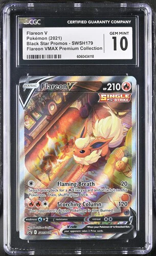 FLAREON V BLACK STAR PROMOS FLAREON VMAX PREMIUM COLLECTION #SWSH179 2021 ENGLISH CGC GEM MINT 10