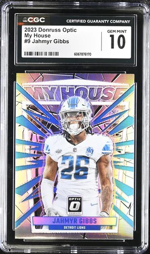 2023 JAHMYR GIBBS OPTIC MY HOUSE 9 CGC GEM MINT 10