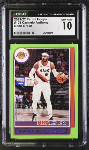2021-22 CARMELO ANTHONY #NEON GREEN HOOPS 101 CGC GEM MINT 10