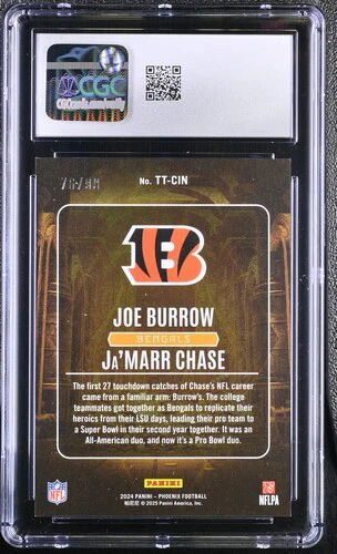 2024 JA'MARR CHASE/JOE BURROW #RED PHOENIX TREASURED TANDEMS TT-CIN CGC 8 - Image 2