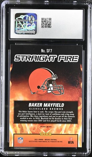 2021 BAKER MAYFIELD #SILVER MOSAIC STRAIGHT FIRE SF7 CGC GEM MINT 10 - Image 2