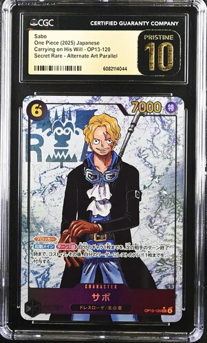 SABO CARRYING ON HIS WILL #OP13-120 SECRET RARE ALTERNATE ART PARALLEL 2025 JAPANESE CGC PRISTINE 10