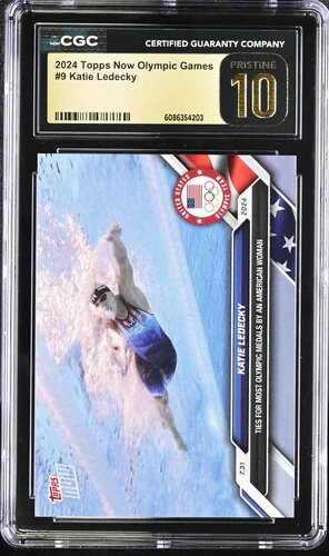 2024 KATIE LEDECKY NOW OLYMPIC GAMES 9 CGC PRISTINE 10