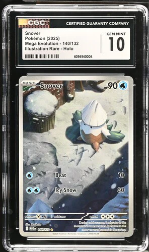 SNOVER MEGA EVOLUTION #140/132 ILLUSTRATION RARE HOLO 2025 ENGLISH CGC GEM MINT 10