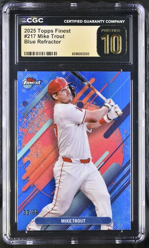 2025 MIKE TROUT #BLUE REFRACTOR FINEST 217 CGC PRISTINE 10