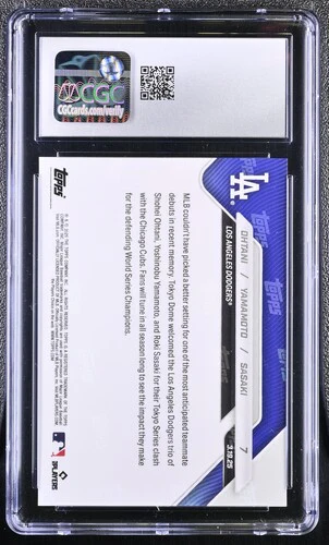 2025 OHTANI/YAMAMOTO/SASAKI NOW 7 CGC GEM MINT 10 - Image 2