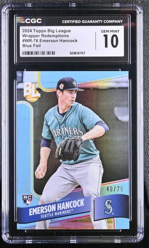 2024 EMERSON HANCOCK #BLUE FOIL BIG LEAGUE WRAPPER REDEMPTIONS WR-76 CGC GEM MINT 10