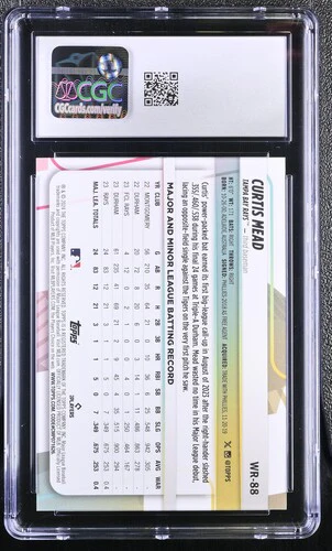 2024 CURTIS MEAD #GOLD FOIL BIG LEAGUE WRAPPER REDEMPTIONS WR-88 CGC GEM MINT 10 - Image 2