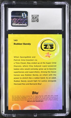 RUBBER BANDY SPONGEBOB CHROME #140 2025 ENGLISH CGC GEM MINT 10 - Image 2