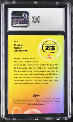 QUEEN AMPHRITE SPONGEBOB CHROME #198 2025 ENGLISH CGC GEM MINT 10 - Image 2