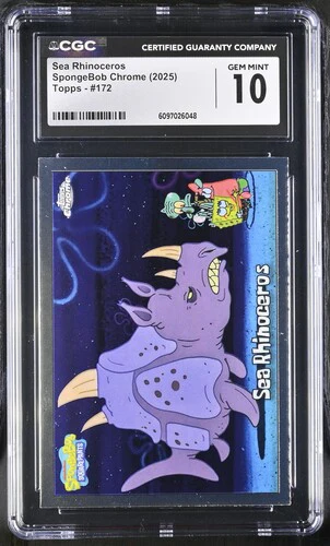 SEA RHINOCEROS SPONGEBOB CHROME #172 2025 ENGLISH CGC GEM MINT 10