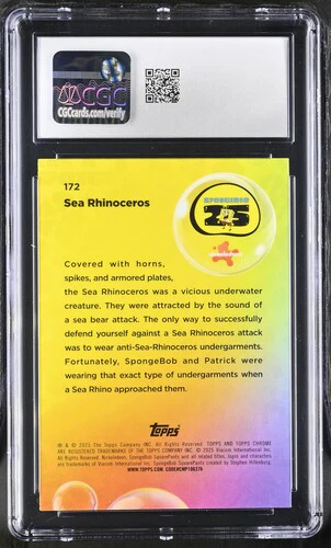 SEA RHINOCEROS SPONGEBOB CHROME #172 2025 ENGLISH CGC GEM MINT 10 - Image 2