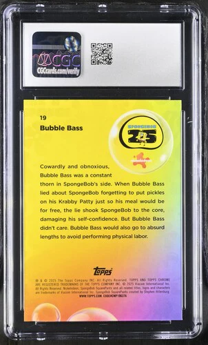 BUBBLE BASS SPONGEBOB CHROME #19 2025 ENGLISH CGC GEM MINT 10 - Image 2