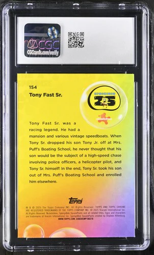 TONY FAST SR. SPONGEBOB CHROME #154 2025 ENGLISH CGC GEM MINT 10 - Image 2