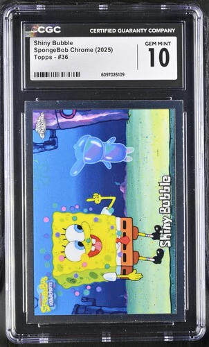 SHINY BUBBLE SPONGEBOB CHROME #36 2025 ENGLISH CGC GEM MINT 10