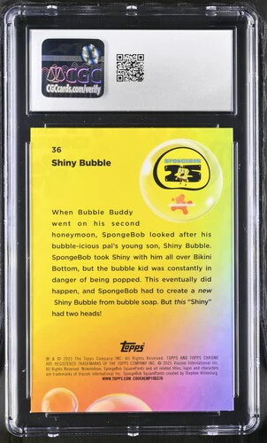 SHINY BUBBLE SPONGEBOB CHROME #36 2025 ENGLISH CGC GEM MINT 10 - Image 2
