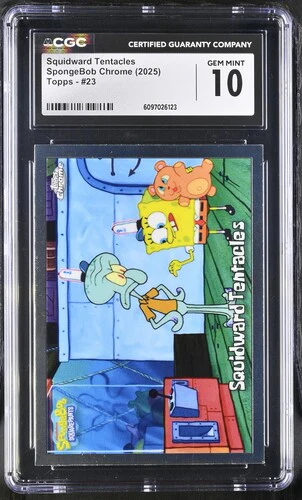 SQUIDWARD TENTACLES SPONGEBOB CHROME #23 2025 ENGLISH CGC GEM MINT 10