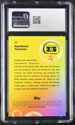 SQUIDWARD TENTACLES SPONGEBOB CHROME #23 2025 ENGLISH CGC GEM MINT 10 - Image 2
