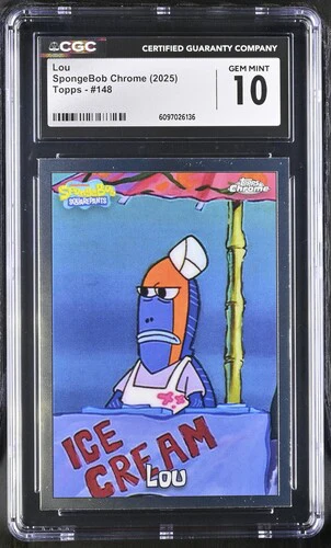 LOU SPONGEBOB CHROME #148 2025 ENGLISH CGC GEM MINT 10