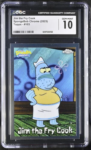 JIM THE FRY COOK SPONGEBOB CHROME #103 2025 ENGLISH CGC GEM MINT 10