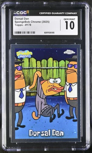 DORSAL DAN SPONGEBOB CHROME #178 2025 ENGLISH CGC GEM MINT 10