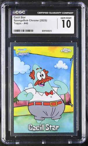 CECIL STAR SPONGEBOB CHROME #40 2025 ENGLISH CGC GEM MINT 10