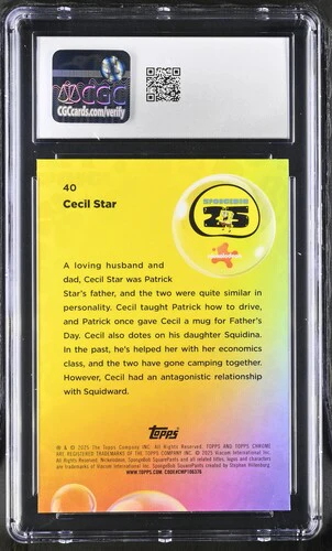 CECIL STAR SPONGEBOB CHROME #40 2025 ENGLISH CGC GEM MINT 10 - Image 2