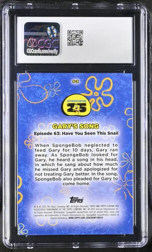 GARY'S SONG SPONGEBOB CHROME S-O-N-G SONG #S-3 2025 ENGLISH CGC GEM MINT 10 - Image 2