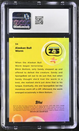 ALASKAN BULL WORM SPONGEBOB CHROME #34 2025 ENGLISH CGC GEM MINT 10 - Image 2