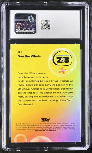 DON THE WHALE SPONGEBOB CHROME #134 2025 ENGLISH CGC GEM MINT 10 - Image 2