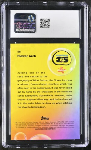 FLOWER ARCH SPONGEBOB CHROME #58 2025 ENGLISH CGC GEM MINT 10 - Image 2