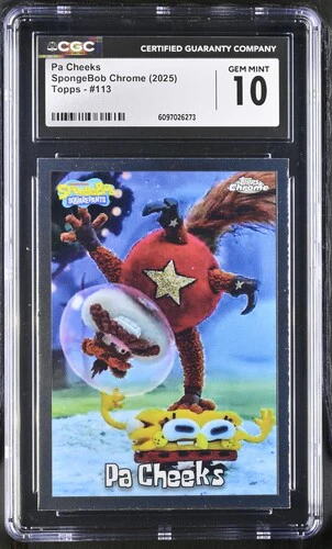 PA CHEEKS SPONGEBOB CHROME #113 2025 ENGLISH CGC GEM MINT 10