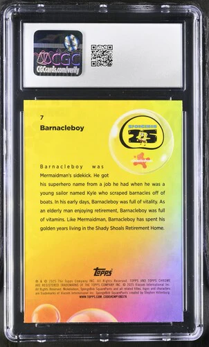 BARNACLEBOY SPONGEBOB CHROME #7 2025 ENGLISH CGC GEM MINT 10 - Image 2