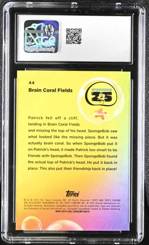 BRAIN CORAL FIELDS SPONGEBOB CHROME #44 2025 ENGLISH CGC GEM MINT 10 - Image 2