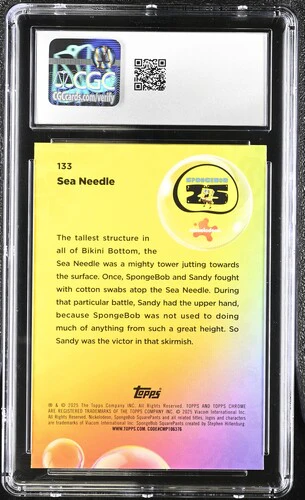 SEA NEEDLE SPONGEBOB CHROME #133 2025 ENGLISH CGC GEM MINT 10 - Image 2