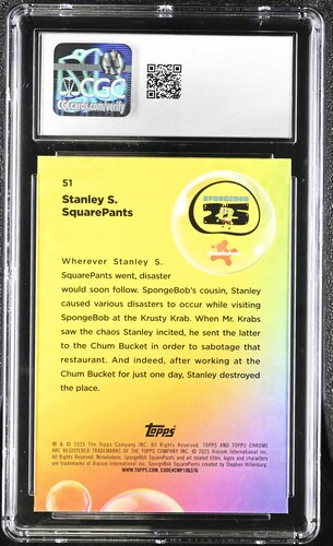 STANLEY S. SQUAREPANTS SPONGEBOB CHROME #51 2025 ENGLISH CGC GEM MINT 10 - Image 2