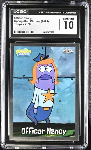 OFFICER NANCY SPONGEBOB CHROME #158 2025 ENGLISH CGC GEM MINT 10