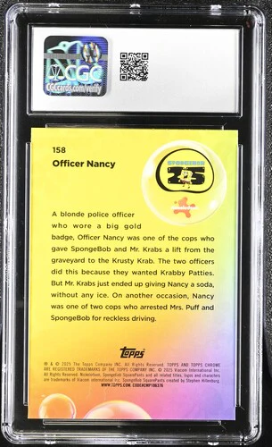OFFICER NANCY SPONGEBOB CHROME #158 2025 ENGLISH CGC GEM MINT 10 - Image 2