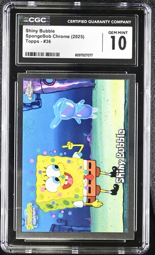 SHINY BUBBLE SPONGEBOB CHROME #36 2025 ENGLISH CGC GEM MINT 10