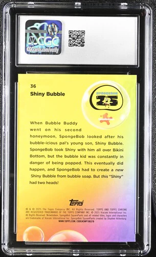 SHINY BUBBLE SPONGEBOB CHROME #36 2025 ENGLISH CGC GEM MINT 10 - Image 2