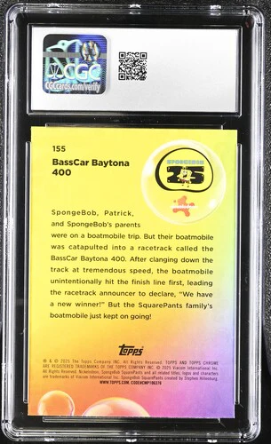 BASSCAR BAYTONA 400 SPONGEBOB CHROME #155 2025 ENGLISH CGC GEM MINT 10 - Image 2